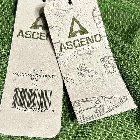 Y2K,NWT, ASCEND Men 2XLT
shirt,Sportwear,active,Green logo,UPF 30, anti-odor,dry - Picture 12 of 16